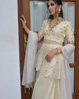 Pale White Sharara Set - wedding wear anarkali dress