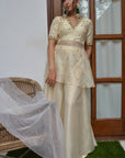 Pale White Sharara Set - wedding wear anarkali dress
