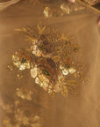 PARO Gold Organza Saree Set - organza saree