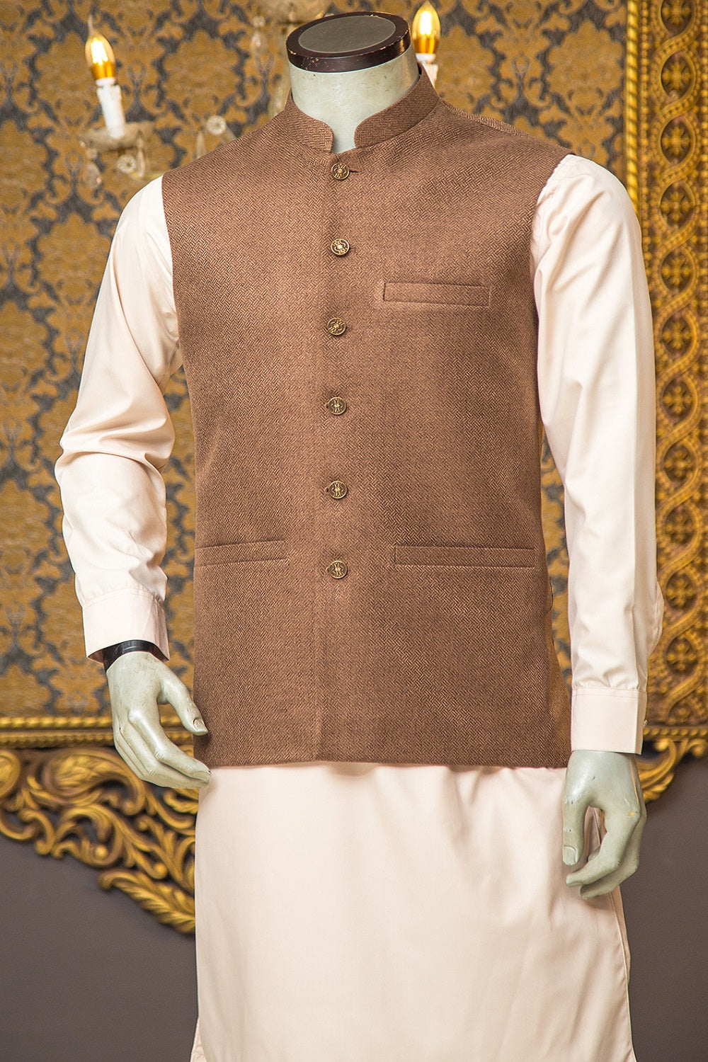 Party-wear Jute Waistcoat for Men – WaliaJones - Main Image