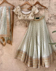 Pastel Mint Green And Ivory Lehenga Set - lehenga set