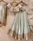 Pastel Mint Green And Ivory Lehenga Set - lehenga set
