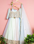 Pastel Mirror Lehenga Set - mirror work lehenga