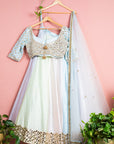 Pastel Mirror Lehenga Set - mirror work lehenga