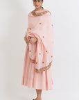 Pastel Pink Anarkali With Chanderi Dupatta - anarkali dress