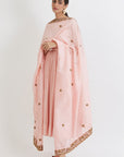 Pastel Pink Anarkali With Chanderi Dupatta - anarkali dress