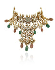 Pastel Pink And Sea Green Heavy Necklace - indian jewelry