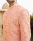 Peach Sherwani With White Pants - sherwani