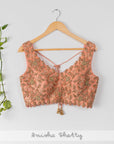 Peach Zardosi Cutwork Blouse With Ivory Sharara And Scallop embroidered Dupatta - sharara set