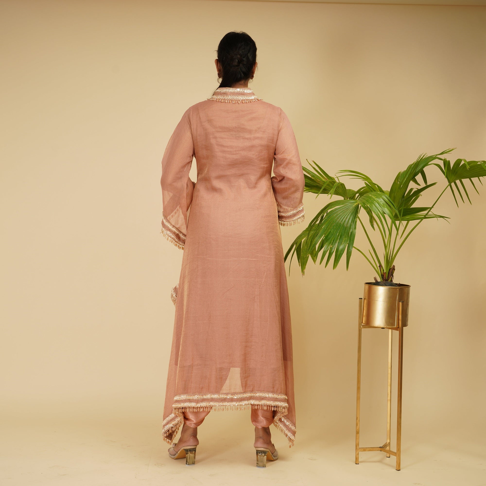 Peachish Pink Kaftaan Kurta Set - kaftan dress