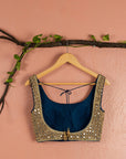 Peacock Blue Lehenga With Mirrorwork And Sky Blue Dupatta - blue lehenga