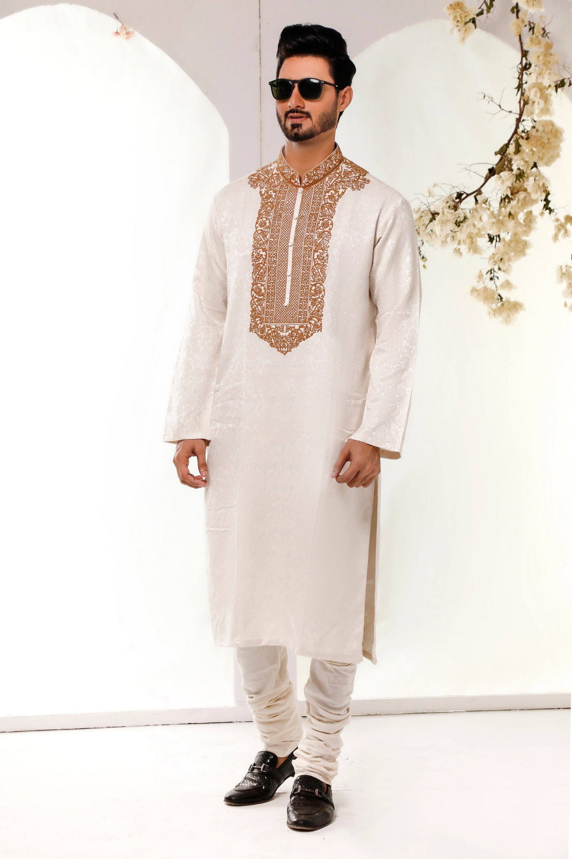 Pearl Off White Kurta Pajama - white dress