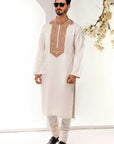 Pearl Off White Kurta Pajama - white dress