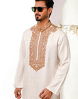 Pearl Off White Kurta Pajama - white dress
