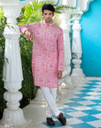 Pink Floral Kurta Set - kurta for men