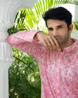 Pink Floral Kurta Set - kurta for men