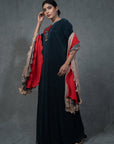 Pleated Fabric Gown Set - indian attire for women