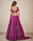 Plum Crystal Lehenga - lehenga