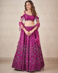 Plum Crystal Lehenga - lehenga