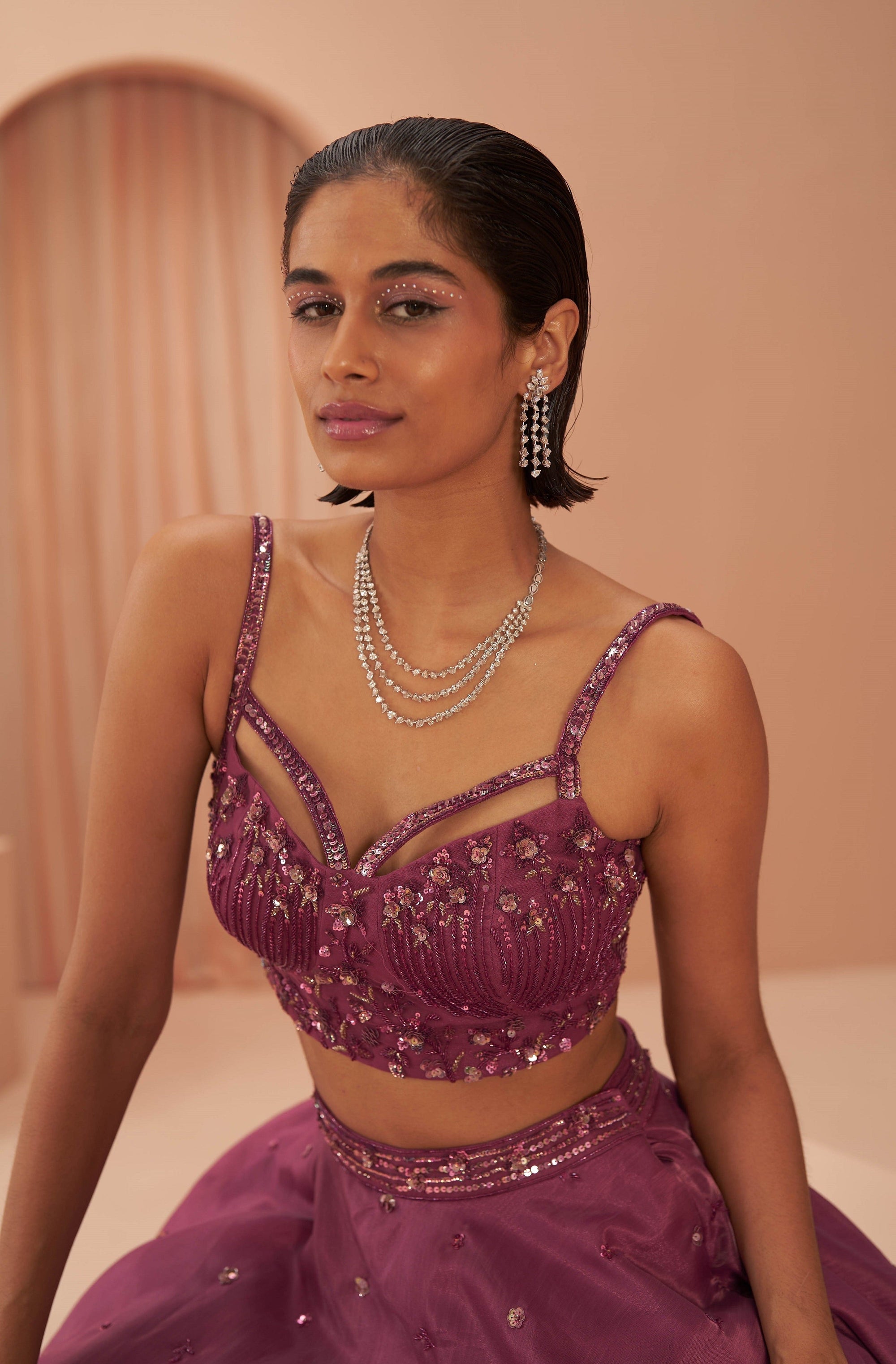 Plum Sorbet Lehenga Set - indian lehenga