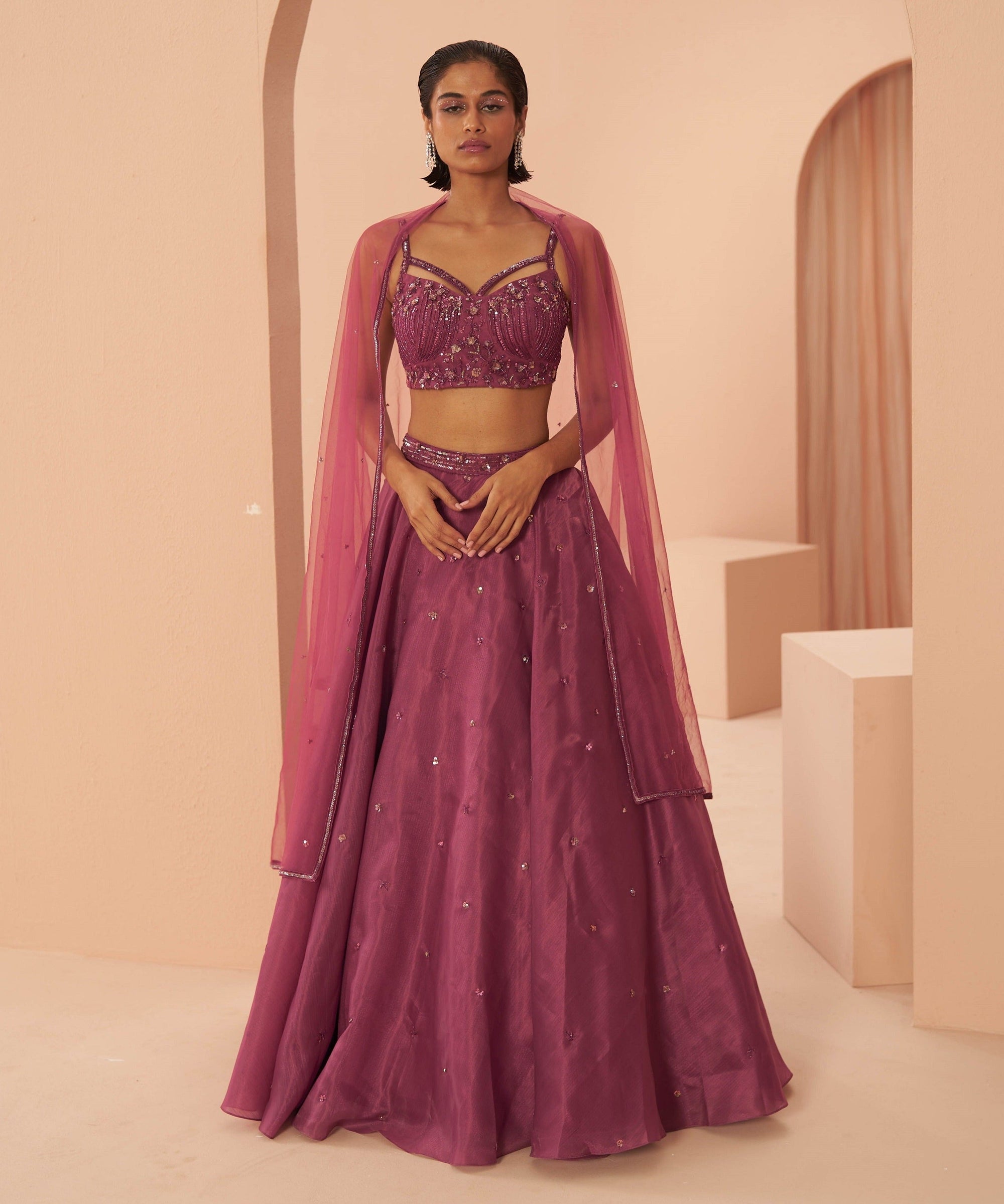 Plum Sorbet Lehenga Set - indian lehenga