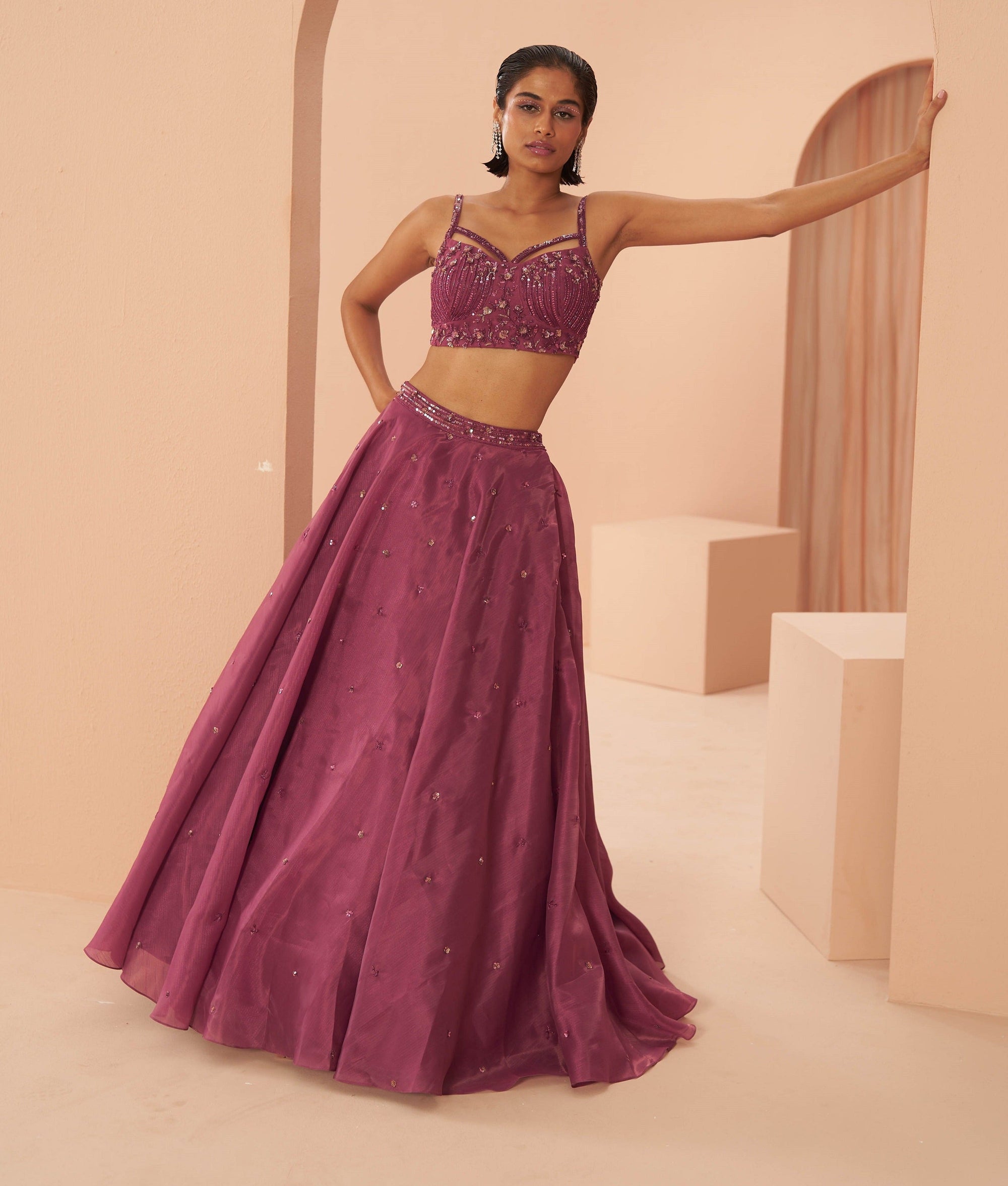Plum Sorbet Lehenga Set - indian lehenga