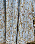 Powder Blue Bridal Embroidered Lehenga Set - powder blue lehenga