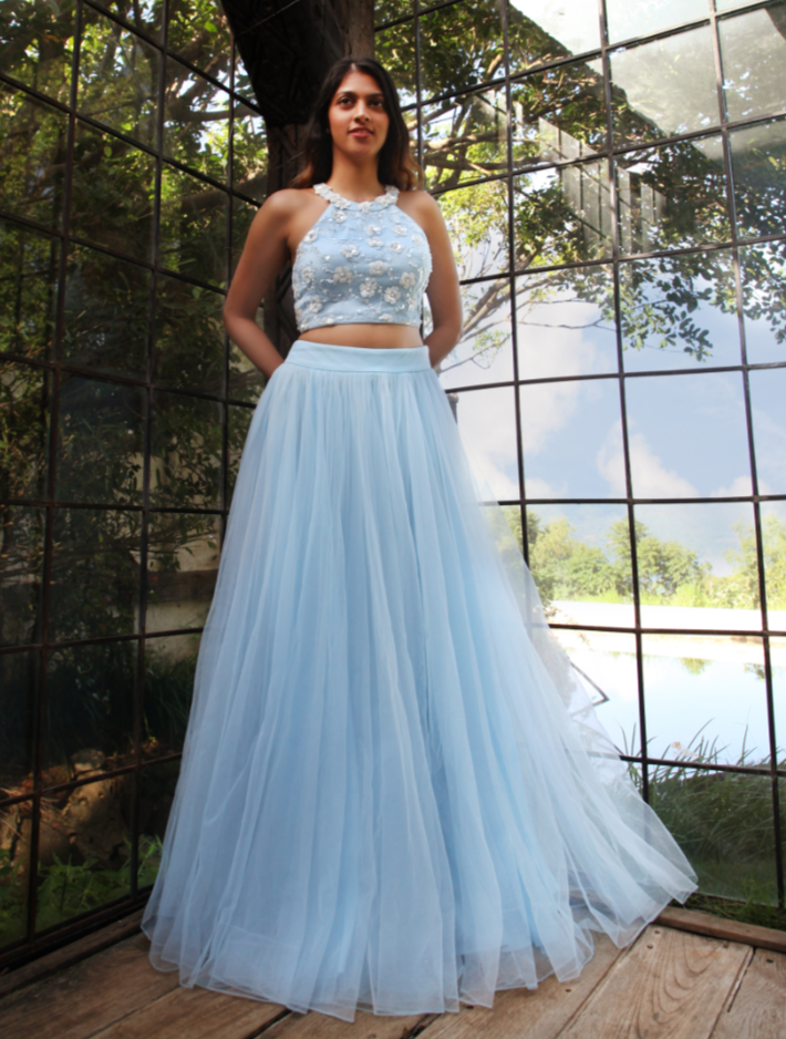 Powder Blue Bustier & Tulle Skirt – WaliaJones