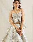 Powder Blue Lehenga With Peplum Blouse - lehenga choli