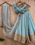 Powder Blue Sharmily Lehenga Set - powder blue lehenga