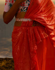Pre Draped Saree with Belt - draped saree