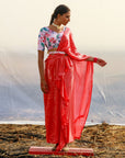 Pre Draped Saree with Belt - draped saree
