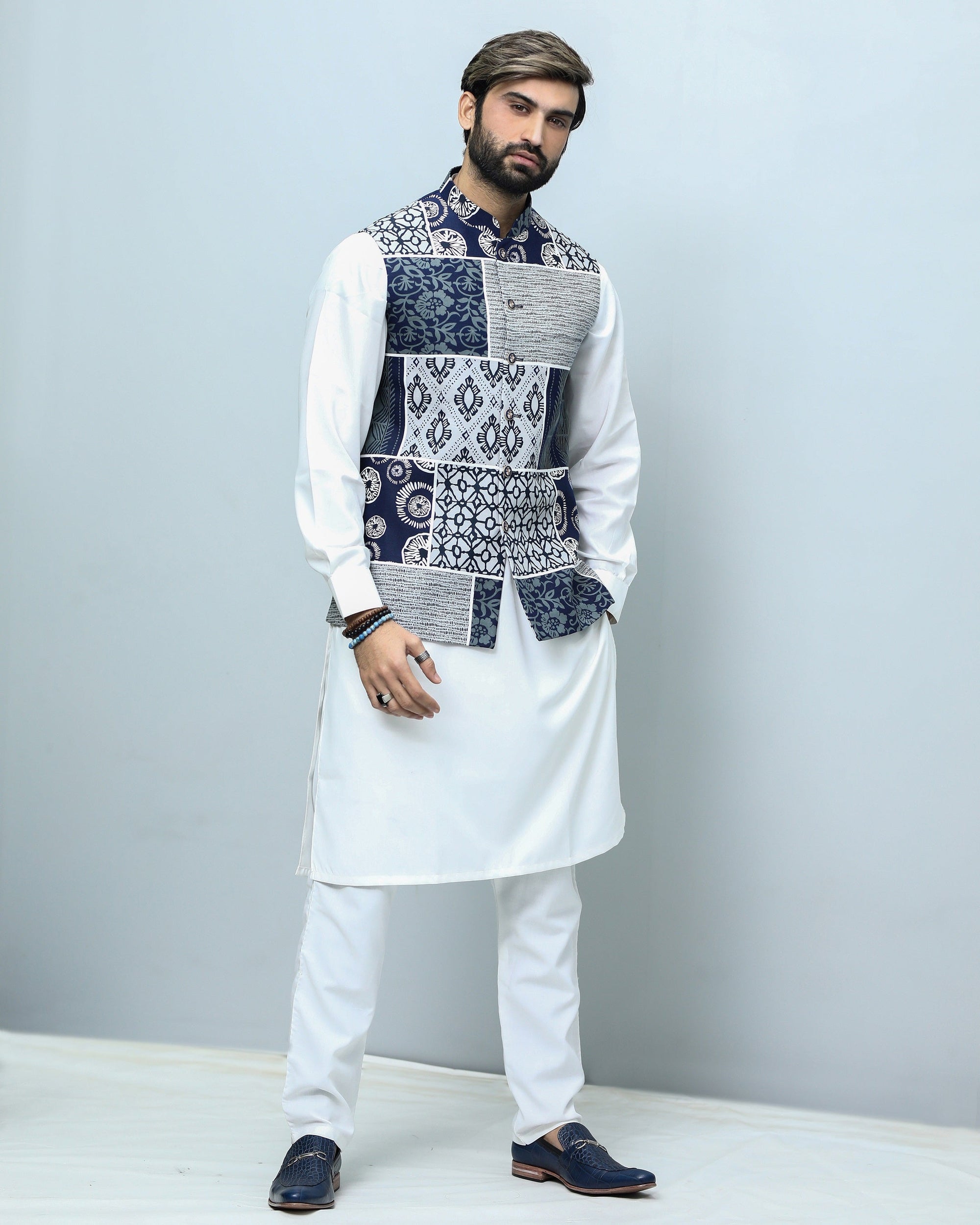 Printed Waistcoat For Men - indian attire for men