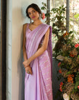 Purple Chanderi Saree - indian saree