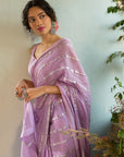 Purple Chanderi Saree - indian saree