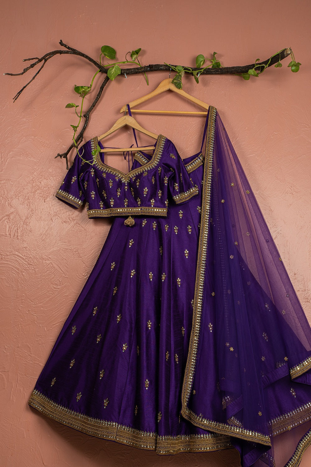 Purple Kundan Bridal Lehenga Set – WaliaJones
