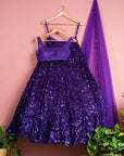Purple Sequence Lehenga Set - purple lehenga