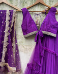 Purple Tier and Ruffle Set - purple lehenga