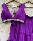 Purple Tier and Ruffle Set - purple lehenga