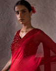 Red Anamika Saree - red saree
