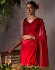 Red Anamika Saree - red saree