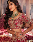 Red Bride Box Heavily Embroidered Lehenga - embroidered lehenga