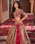 Red Bride Box Heavily Embroidered Lehenga - embroidered lehenga