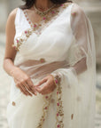 Reshma Ivory Organza Saree Set - indian saari