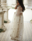 Reshma Ivory Organza Saree Set - indian saari