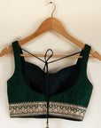 Rosewood Floral Lehenga With Emerald Green Blouse Emerald Green Dupatta - floral lehenga