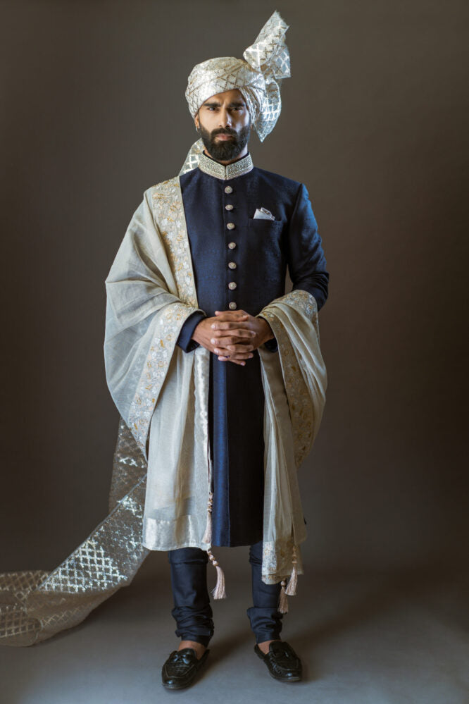 Royal Blue Sherwani - royal sherwani for groom