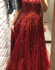 Ruby Red Anarkali Gown - red dress