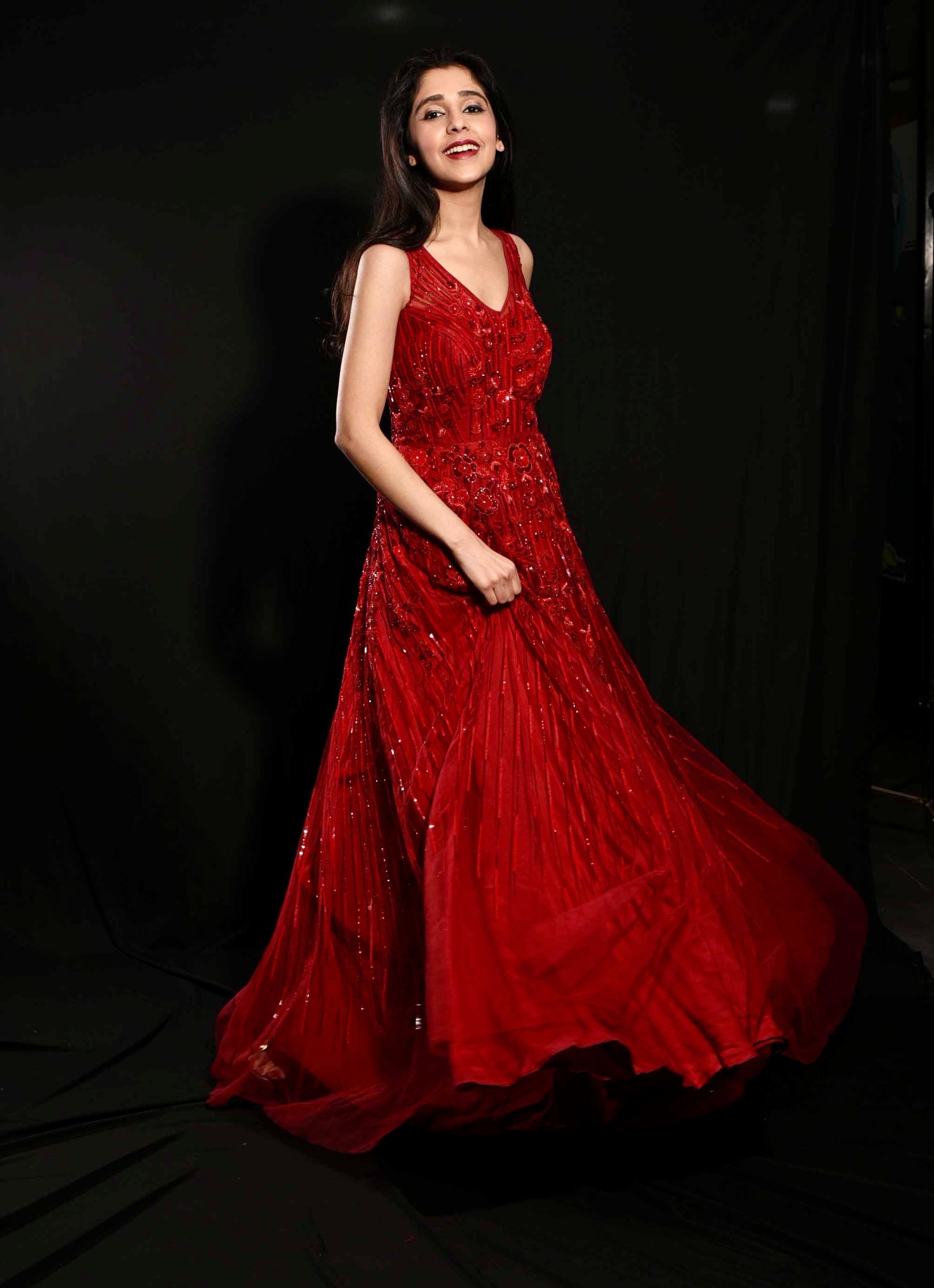 Ruby Red Anarkali Gown - red dress