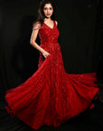 Ruby Red Anarkali Gown - red dress